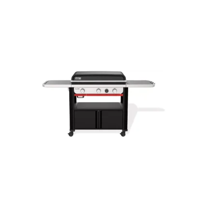 Plancha gaz WEBER black 3 brûleurs sur chariot, 76x46 cm
