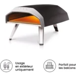 Four à pizza gaz OONI Koda 12 noir pizza 30 cm, préchauffage 15 min, de 280 à 500°C